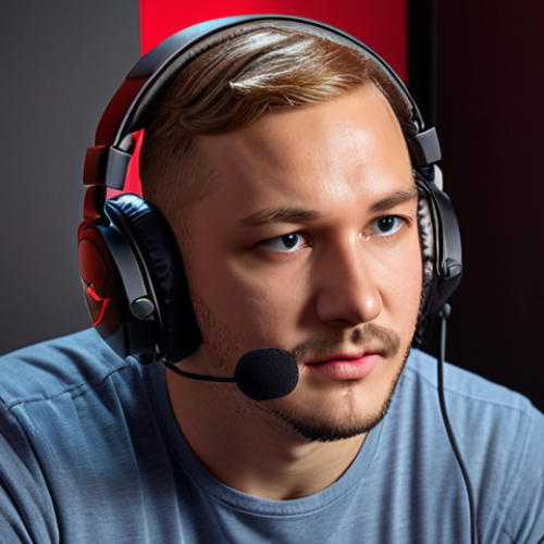Home 7 ** HyperX Cloud Alpha headset showcasing its comfort and sound isolation while a player is intensely focused on a Valorant match. The scene should emphasize immersion and competitive advantage.
**