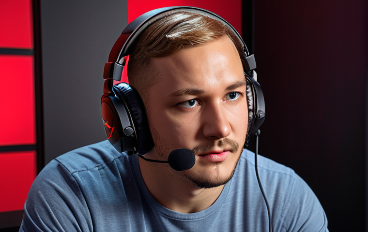 ** HyperX Cloud Alpha headset showcasing its comfort and sound isolation while a player is intensely focused on a Valorant match. The scene should emphasize immersion and competitive advantage.
**