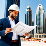 **

"A professional architect, fully clothed in a modest blazer and smart trousers, reviewing blueprints on a construction site in Dubai, with modern skyscrapers in the background, appropriate attire, safe for work, perfect anatomy, natural proportions, professional photography, high quality."

**