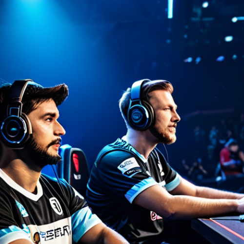 **

"Valorant esports scene, professional players in modest team jerseys, illuminated by stage lights during a tournament, crowd in background, focus on teamwork and strategy, fully clothed, appropriate content, safe for work, perfect anatomy, natural proportions, dynamic action shot, professional esports photography, high quality, family-friendly."

**