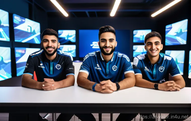 발로란트 프로 팀과의 협력 - **Prompt:** "A vibrant scene depicting a successful esports partnership in the Arab world. A diverse...