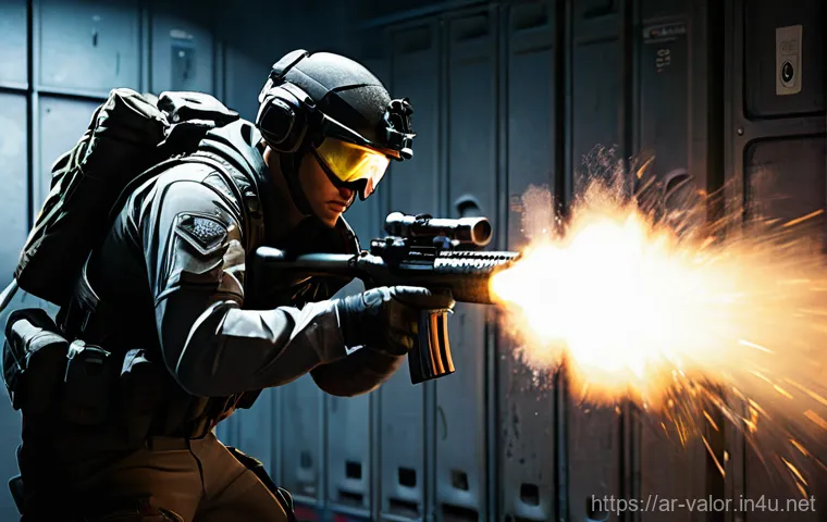 발로란트 플래시 뱅 피하기 - Image Prompt 1: "Breach's Flashpoint Ambush"**