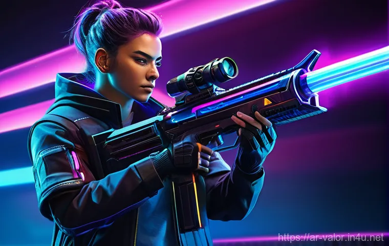 발로란트 스펙트럼 및 옵시디언 스킨 리뷰 - **"Spectrum" Inspired Prompt:** A hyper-futuristic, sleek assault rifle, designed in the vibrant...