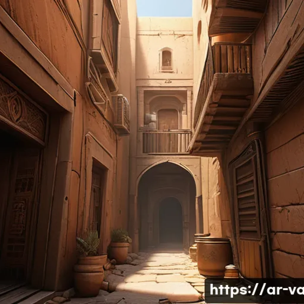 발로란트 유저 친화적 콘텐츠 - A detailed digital art scene depicting a tactical Valorant gameplay map, showcasing a narrow corrido...