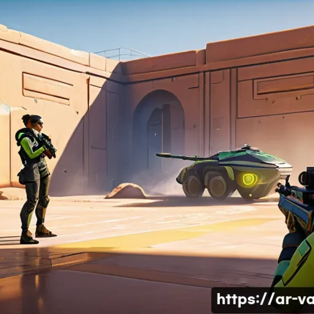 발로란트 최고의 팀 조합 - A dynamic Valorant team composition scene set in the Bind map&rsquo;s teleportation portals area, showcasi...