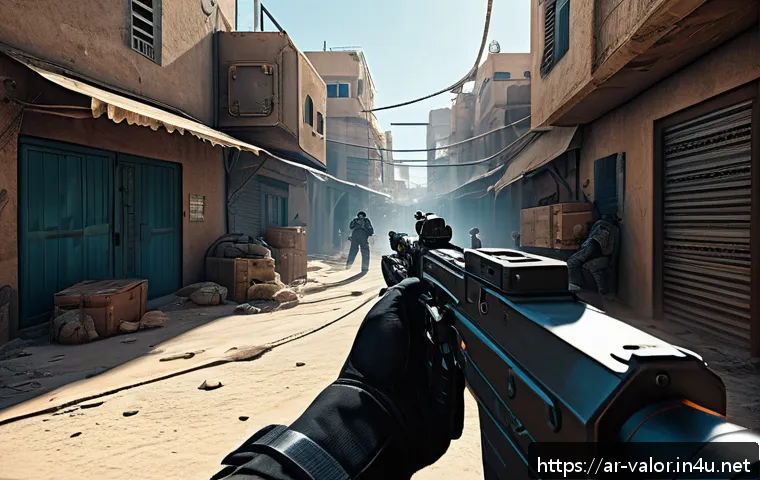 발로란트 데드락 공략법 - A dynamic and intense tactical shooter map scene inspired by "Deadlock," featuring narrow corridors ...