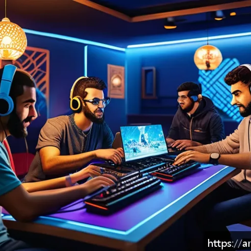 발로란트 크로스 플랫폼 가능성 - A dynamic and detailed digital illustration of diverse gamers from different platforms&mdash;PC, PlayStati...
