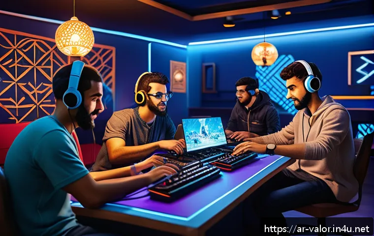 발로란트 크로스 플랫폼 가능성 - A dynamic and detailed digital illustration of diverse gamers from different platforms&mdash;PC, PlayStati...