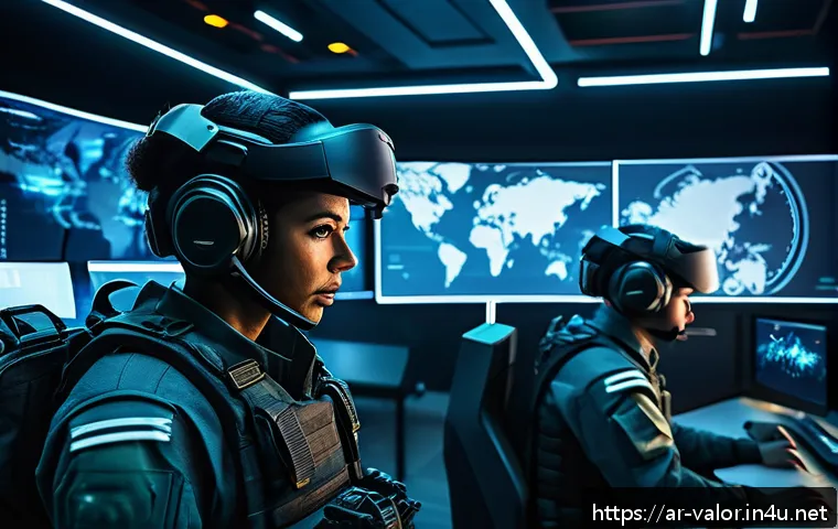 발로란트 업데이트 이후 새로운 전략 - A highly detailed digital illustration of a diverse Valorant team in tactical gear communicating int...