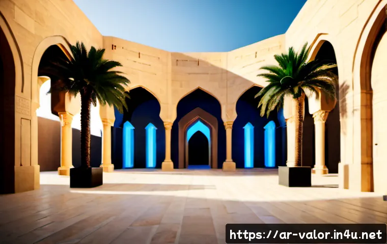 발로란트 신규 맵의 매력 - Photorealistic cinematic view of a newly launched futuristic tactical shooter map, sunlit sandstone ...